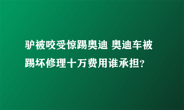 驴被咬受惊踢奥迪 奥迪车被踢坏修理十万费用谁承担？