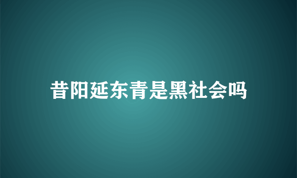 昔阳延东青是黑社会吗