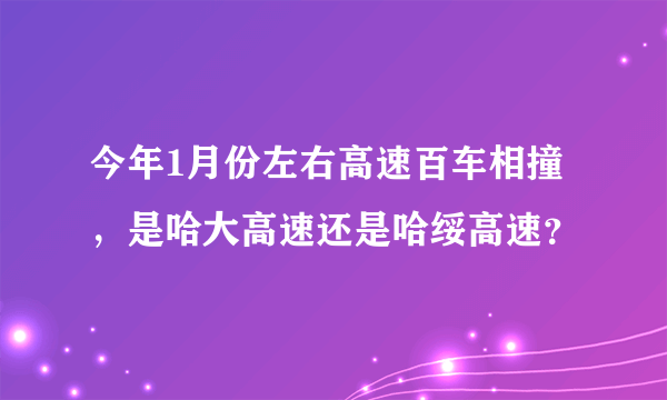 今年1月份左右高速百车相撞，是哈大高速还是哈绥高速？