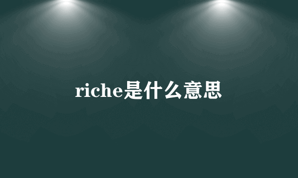 riche是什么意思