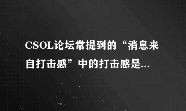 CSOL论坛常提到的“消息来自打击感”中的打击感是怎么回事？