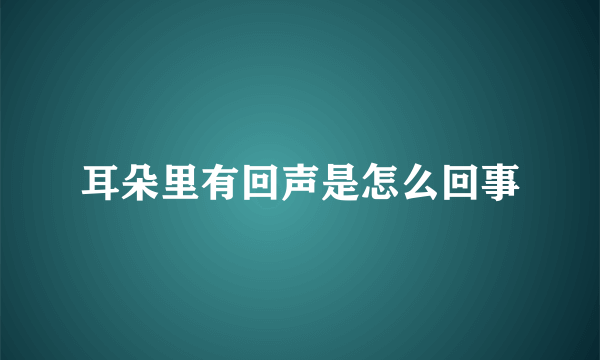 耳朵里有回声是怎么回事