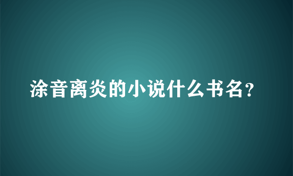 涂音离炎的小说什么书名？