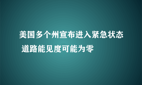 美国多个州宣布进入紧急状态 道路能见度可能为零