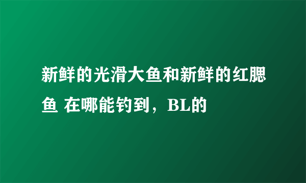 新鲜的光滑大鱼和新鲜的红腮鱼 在哪能钓到，BL的