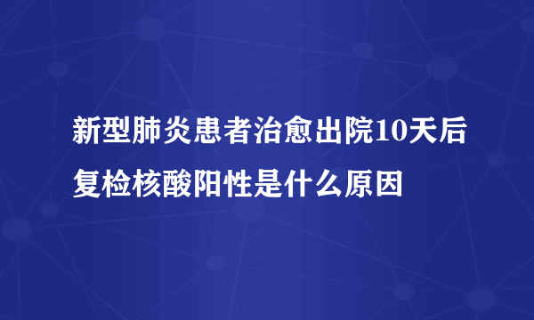 新型肺炎患者治愈出院10天后复检核酸阳性是什么原因