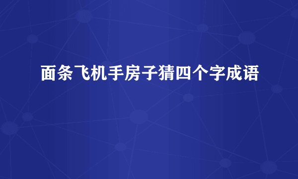 面条飞机手房子猜四个字成语