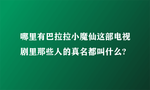 哪里有巴拉拉小魔仙这部电视剧里那些人的真名都叫什么?