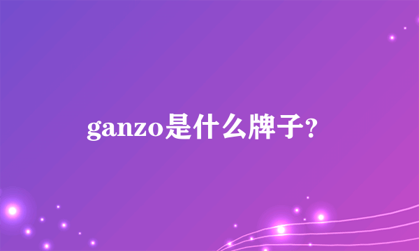 ganzo是什么牌子？