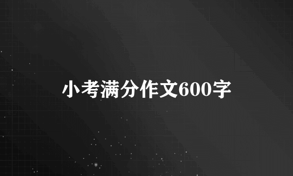 小考满分作文600字