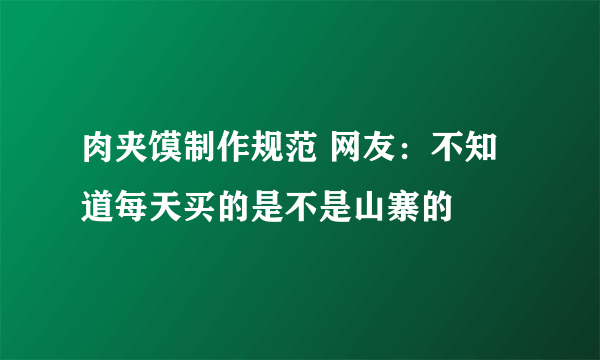 肉夹馍制作规范 网友：不知道每天买的是不是山寨的