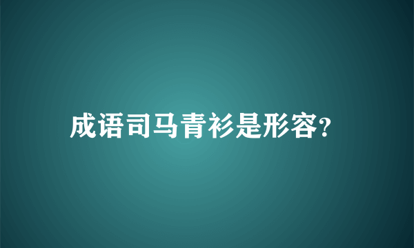 成语司马青衫是形容？