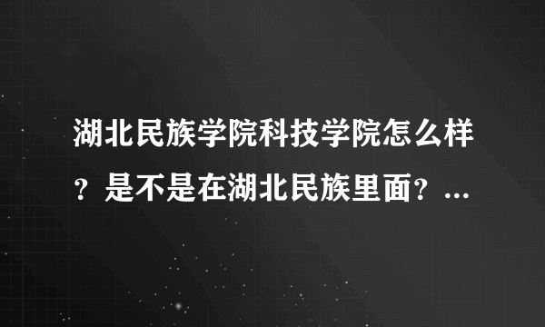 湖北民族学院科技学院怎么样？是不是在湖北民族里面？求急~~