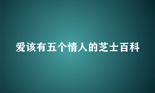 爱该有五个情人的芝士百科