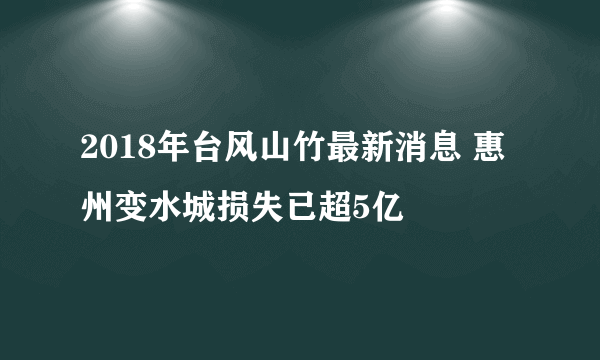 2018年台风山竹最新消息 惠州变水城损失已超5亿