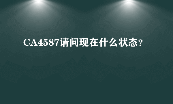 CA4587请问现在什么状态？