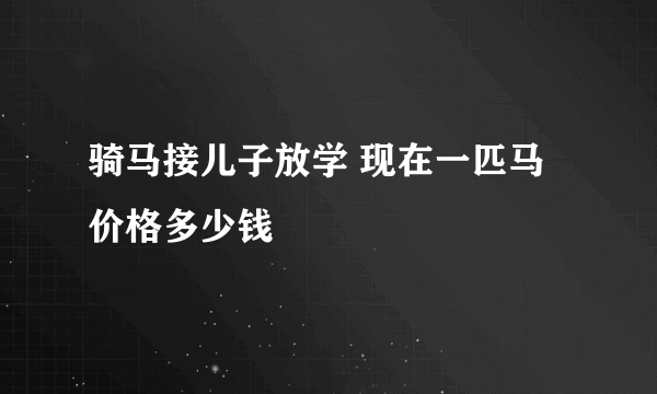 骑马接儿子放学 现在一匹马价格多少钱