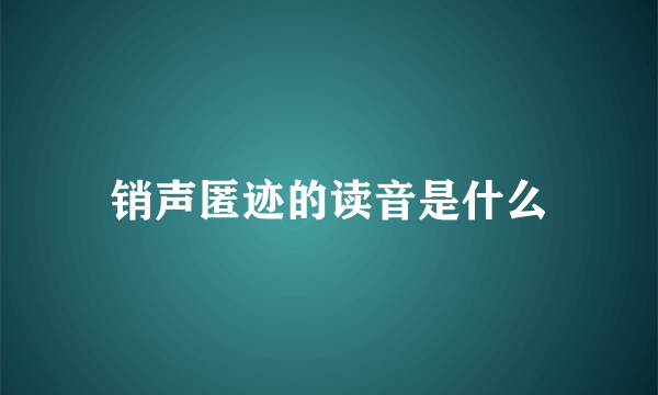 销声匿迹的读音是什么