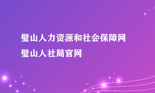 璧山人力资源和社会保障网 璧山人社局官网