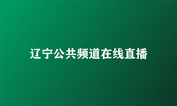 辽宁公共频道在线直播