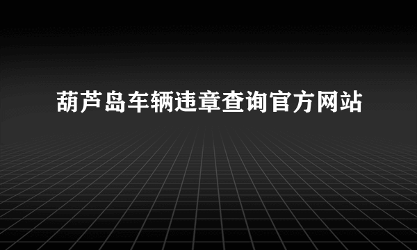 葫芦岛车辆违章查询官方网站