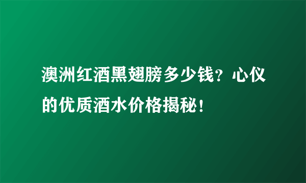 澳洲红酒黑翅膀多少钱？心仪的优质酒水价格揭秘！