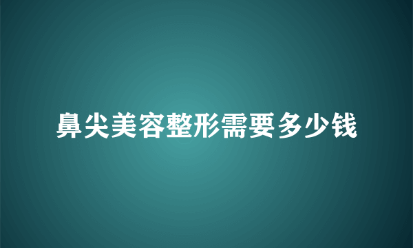 鼻尖美容整形需要多少钱