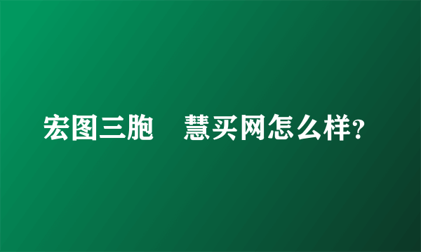 宏图三胞•慧买网怎么样？