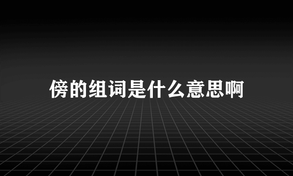 傍的组词是什么意思啊