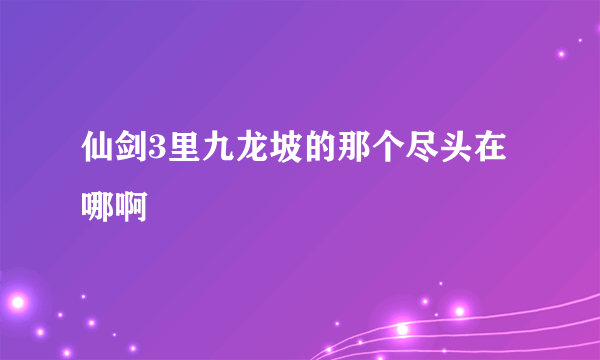 仙剑3里九龙坡的那个尽头在哪啊