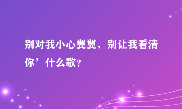 别对我小心翼翼，别让我看清你’什么歌？