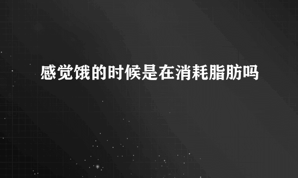 感觉饿的时候是在消耗脂肪吗