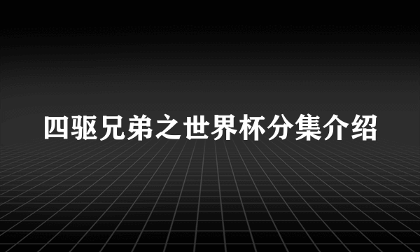 四驱兄弟之世界杯分集介绍