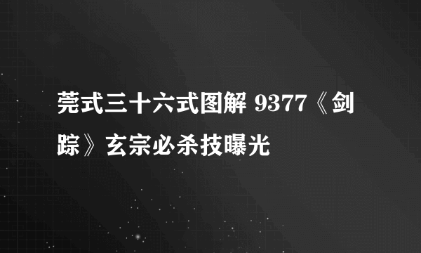 莞式三十六式图解 9377《剑踪》玄宗必杀技曝光