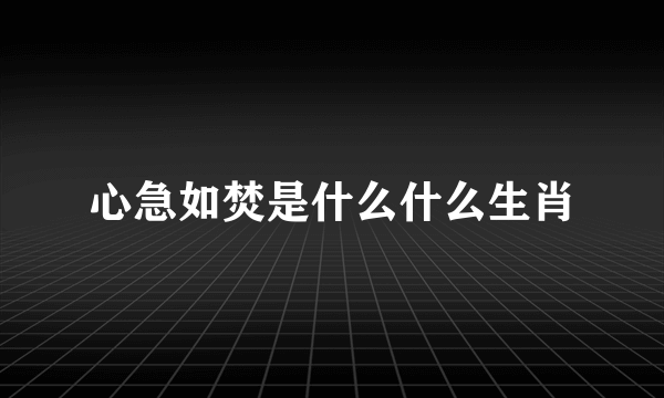 心急如焚是什么什么生肖