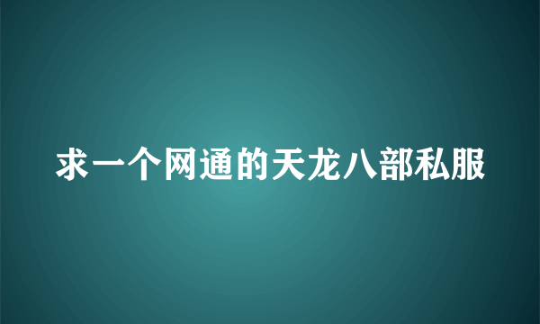 求一个网通的天龙八部私服