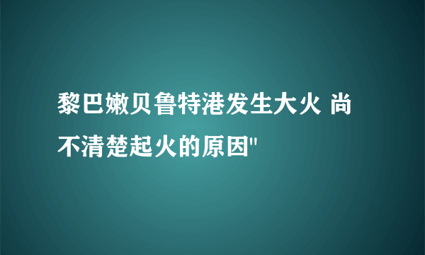 黎巴嫩贝鲁特港发生大火 尚不清楚起火的原因