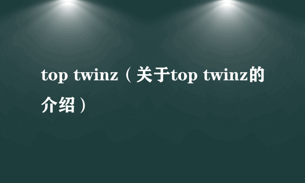 top twinz（关于top twinz的介绍）