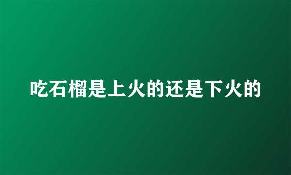 吃石榴是上火的还是下火的