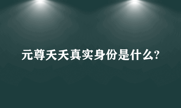 元尊夭夭真实身份是什么?