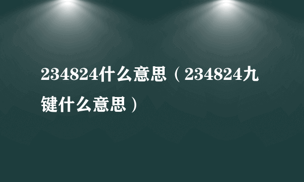 234824什么意思（234824九键什么意思）