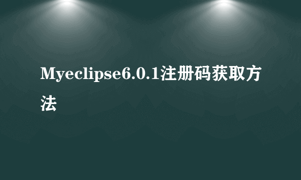 Myeclipse6.0.1注册码获取方法