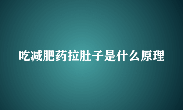 吃减肥药拉肚子是什么原理