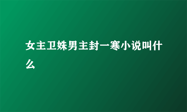 女主卫姝男主封一寒小说叫什么